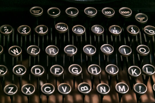 Vintage Typewriter Keys Close Up