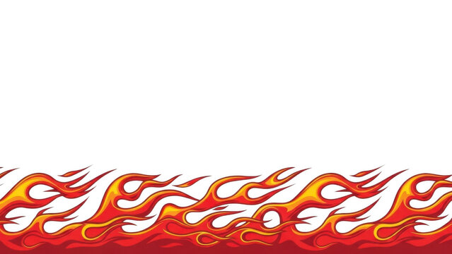 Pixel art burning fire flames border graphic