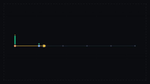 Dynamic motion video illustrating animated line graphs with changing data trends and visual effects.