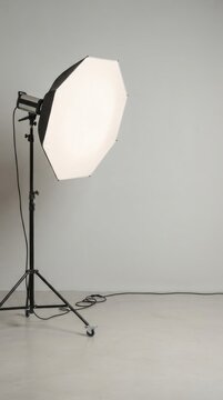 Professional Octabox studio lighting equipment on stand