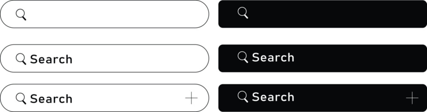 Minimalist vector search bar interface design elements for modern websites