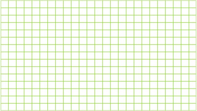 light green grid pattern with square boxes. Motion graphics of grid background