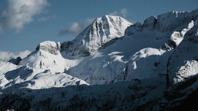 Beauty and fun at the foot of the Montasio plateau. Julian Alps in winter.