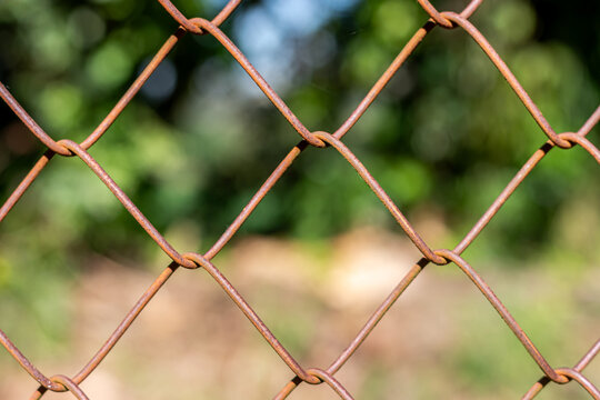 Rusty chain link fence