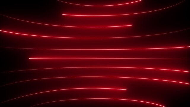 Neon lights blinking lines moving animation. Abstract red Neon Lines Glowing Curved Stripes Technology Background Seamless Loop Animation. neon line digital world breaking news Studio