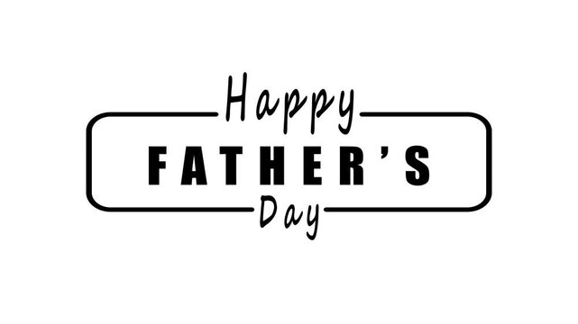 Black Happy Fathers Day Text on White Background black text greeting