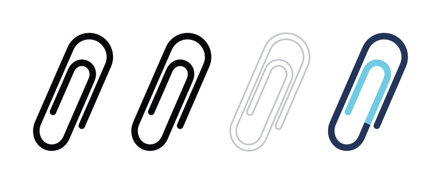 Set of four paper clip icon styles