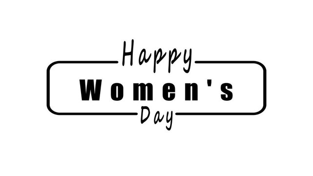Happy Women's Day Black and White greeting card