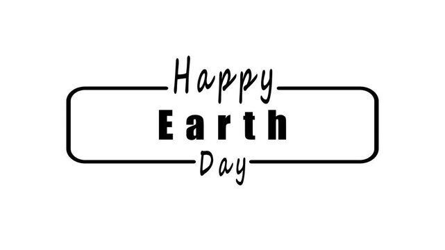 Happy Earth Day Black and White greeting card