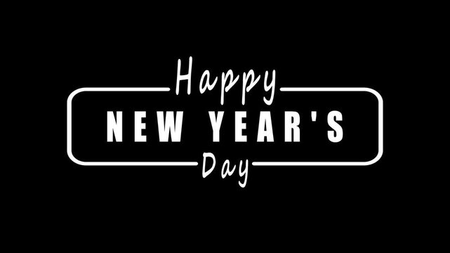Happy New Year's Day white text on black background