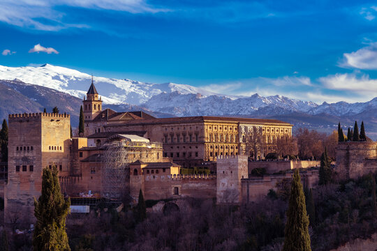 The Palace of Alhambra, in Grenada, Andalusia region of Spain