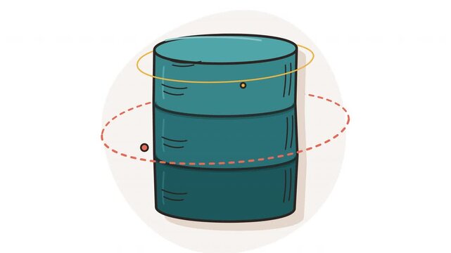 Database Server Cylinders Network Orbits Hand Drawn Sketch Animation on White Background