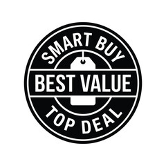 Obraz premium Smart buy best value stamp seal icon. Round badge label for marketing promotion and retail sales.