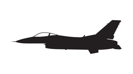 Military jet aircraft silhouette against a white background silhouette © MDSHANTO