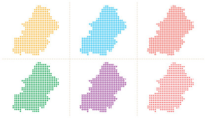 Obraz premium Zacatecas state map collection with unique patterns and colors vector illustration artwork.