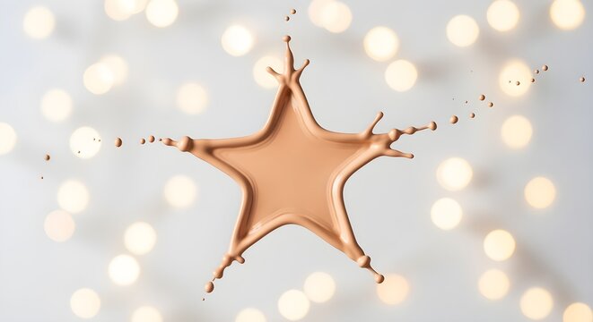 A vivid, atmospheric reinterpretation of foundation splash shaped like Christmas star (macro art), written with richer detail and modern clarity.