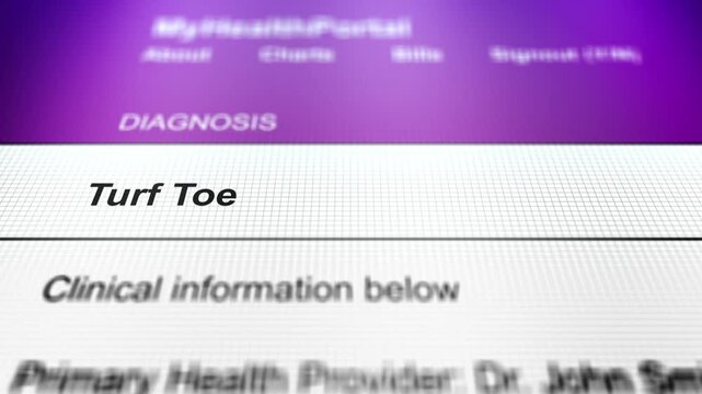 Generic Health Portal with Foot Health Problem Diagnosis - Turf Toe