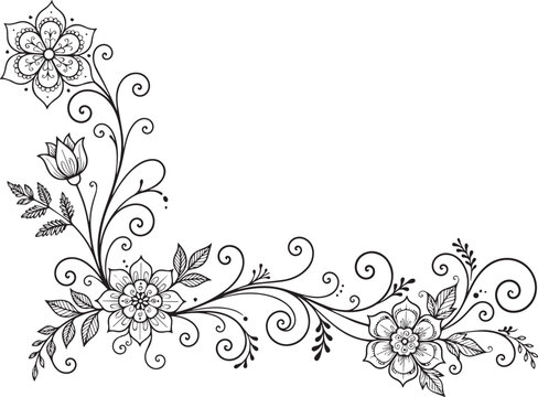 Abstract Floral Vector Background with Butterflies Vintage Flower Pattern Frame Ornate Leaf Swirls Nature Border Decorative Illustration Design