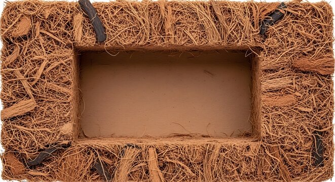 Rectangular Frame Made of Natural Coconut Coir Fiber