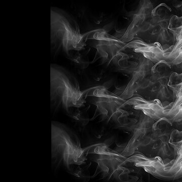 Close-Up Curling Smoke Brush on Black Background