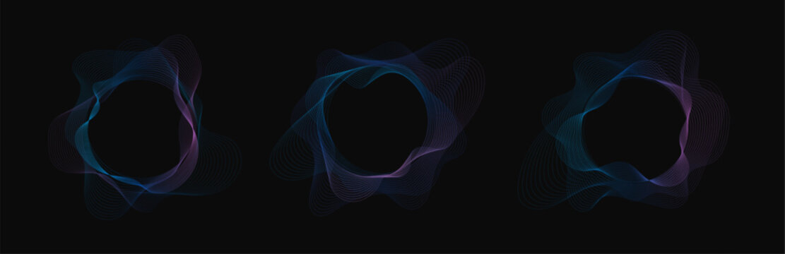 Music wave equalizer vector template. Sound circular depicting audio music. Radial abstract background spectrum. Multicolored vibrations neon sound.