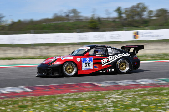Scarperia, 5 April 2024: Porsche 996 GT3-RSR year 2003 in action during Mugello Classic 2024 at Mugello Circuit in Italy.