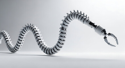Naklejka premium Advanced robotic arm with articulated segments and precision gripper