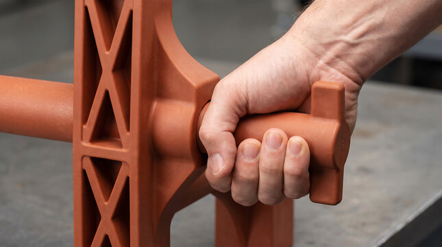 Bio Polymer Heavy Structural Grounding Clamp Component with Twisting Human Hand