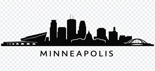 Minneapolis city skyline silhouette vector illustration © MDRASIDUL