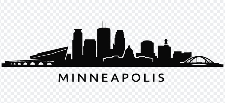 Minneapolis city skyline silhouette vector illustration