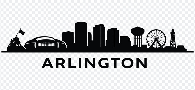 Arlington texas city skyline silhouette vector illustration