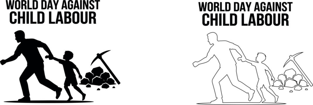 World day against child labour awareness campaign illustration of exploitation and urgent need for protection
