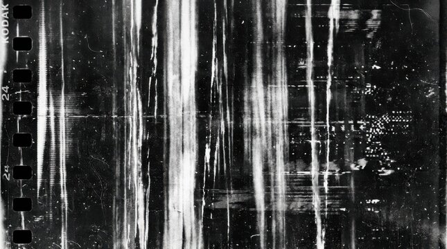 Abstract grunge texture with vertical light streaks and film grain overlay