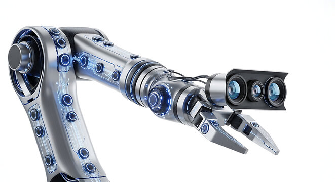 Advanced robotic arm with gripper and integrated camera system