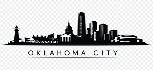 Obraz premium Oklahoma city skyline silhouette vector illustration
