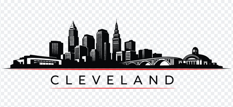Cleveland city skyline silhouette vector illustration