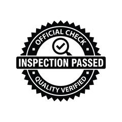 Obraz premium Inspection passed stamp seal icon. Official quality check badge for certified products and services.