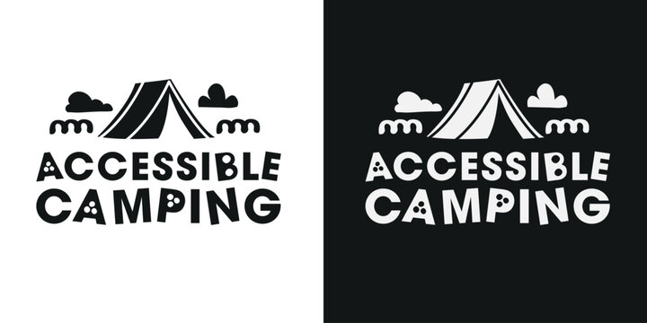 Accessible camping Card and Poster Template design, vector illustration.