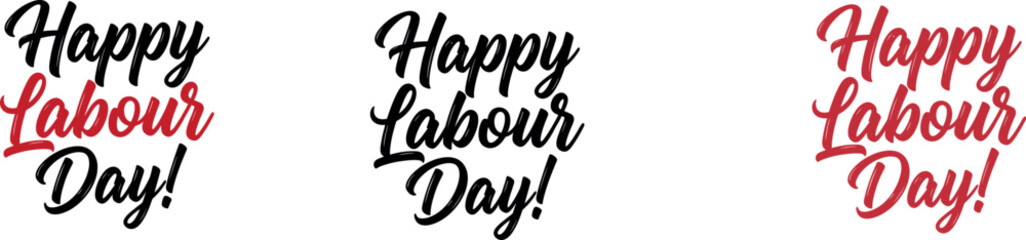 Festive labour day typography three variations of hand lettered calligraphy greetings for celebrations © MDRaiyanulislam