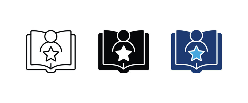Personalized learning icon, Customized education open book symbol, Smart school student favorite graphics, Digital individual training elements, Vector illustration