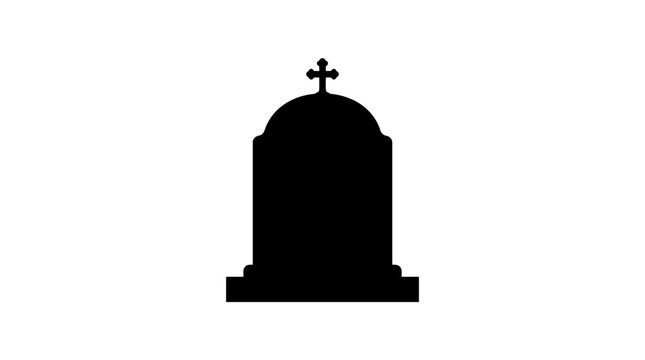 Helloween Black tombstone, grave marker, funeral icon, cemetery symbol vector