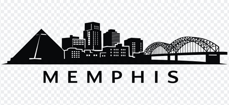 Memphis tennessee skyline silhouette