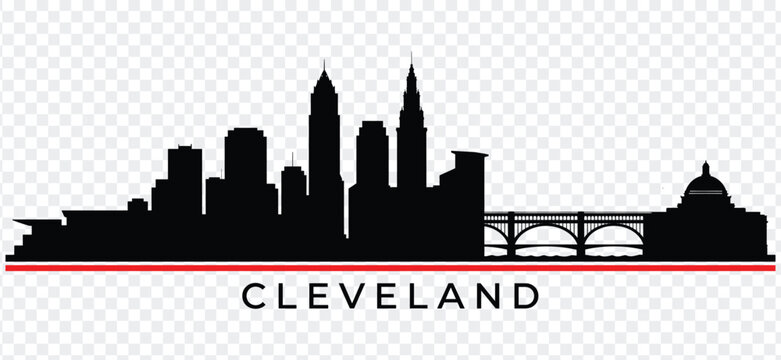 Cleveland city skyline silhouette vector illustration
