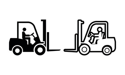 Naklejka premium Forklift operator standing and sitting comparison illustration