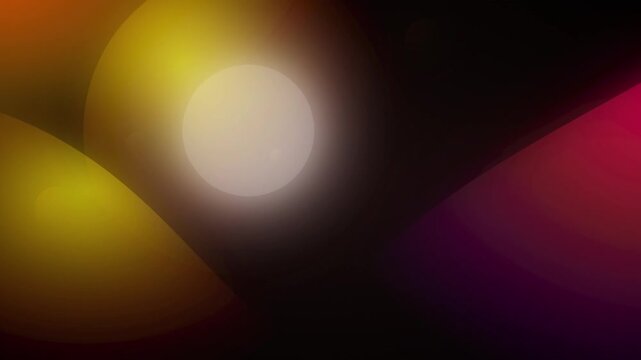 Vibrant abstract bokeh background with yellow and pink light flares on dark canvas for creative design