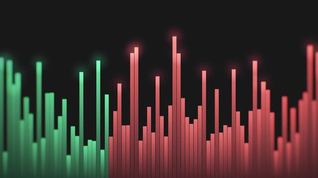Red and Green Financial Bar Chart Showing Market Gains and Losses