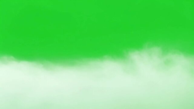 Soft white smoke clouds moving on green screen background chroma key overlay mist fog chroma key overlay mist fog