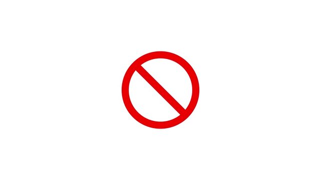 No parking icon animation symbol white color text on black background.Animated icon no parking background.motion video.
