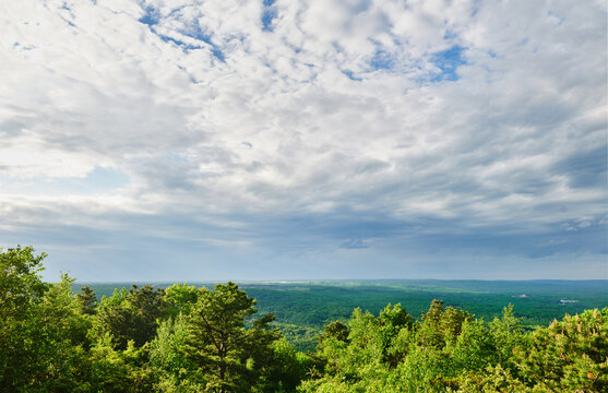 Summit overlook in Big Pocono State Park, located atop Camelback Mountain in Tannersville, Pennsylvania.