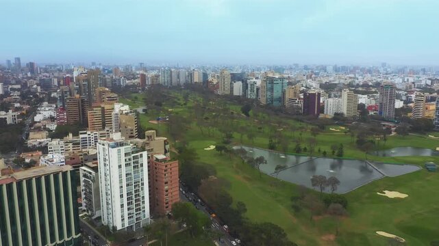 Lush Green Expanse of a Golf Club Course in Lima, Peru